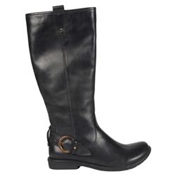 Hush Puppies Female Rein Leather Upper Textile Lining Comfort Calf Knee Boots in Black, Brown