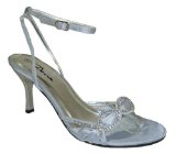 Garage Shoes - Tribune - Womens Party Sandal - Silver Satin Size 6 UK