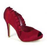 Hush Puppies Garage Shoes - Vesuvio - Womens High Heel Shoe - Red Satin Size 3 UK