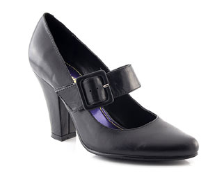 Leather Buckle Court Shoe