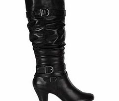 Hush Puppies Lonna black leather heeled boots