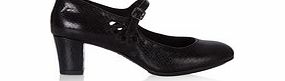 Hush Puppies Mary-Jane black patterned heels
