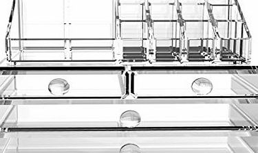 Husky LUXURY COSMETIC MAKE UP CLEAR ACRYLIC ORGANISER 20 SECTIONS WITH DRAWERS