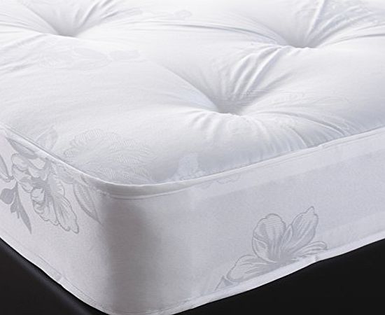 Hyder Living Single White Metal Purity Bed with Solid Base and Sienna 2 Mattress, Silver