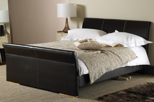 Monaco Faux Leather Bed Frame Double 135cm