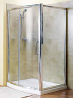 1200 x 1000mm Bow Fronted Sliding Door Shower Enclosure Pack