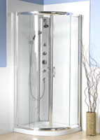 Hydrolux 800mm Quadrant Shower Enclosure with Architeckt Avus Aluminium Shower Tower