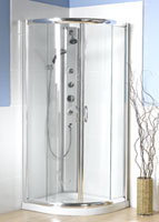 900mm Quadrant Shower Enclosure with Architeckt Avus Aluminium Shower Tower