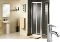 Bi-Fold Door Shower Enclosure Bathroom Suite 900 x 900mm