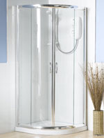 Quadrant Shower Enclosure 900 x 900mm with Silver Frame and Clear Glass