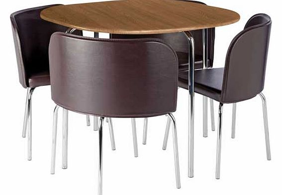 Amparo Oak Effect Dining Table and 4