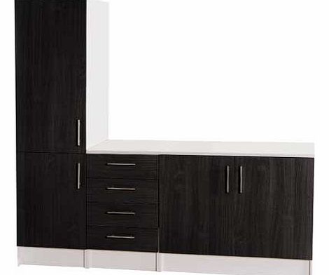 Hygena Athina 3 Piece Fitted Kitchen Unit Package - Black