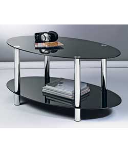 Hygena Black Matrix Oval Coffee Table