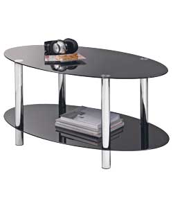 Hygena Black Oval Coffee Table