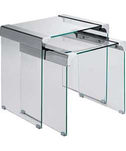 Hygena Clear Glass Nest of Tables