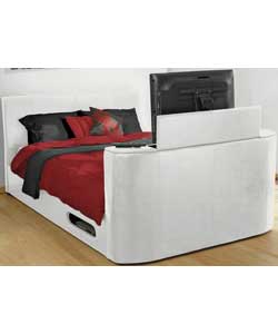 Hygena Hollywood Leather Effect Double TV Bed
