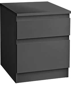 Hygena Harpur High Gloss Bedside Cabinet - Black