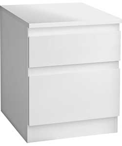 Harpur High Gloss Bedside Cabinet - White
