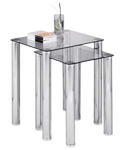 Matrix Clear Glass Nest of Tables