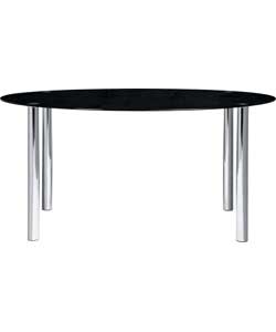 Matrix Oval Black Glass Dining Table