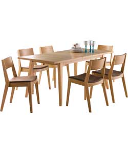 Retro Dining Table & 4 Chairs - Solid Oak
