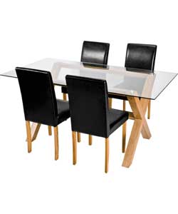 Vermont Ash Veneer Dining Table and 4