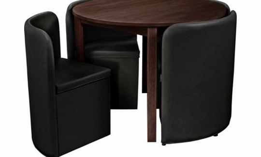 Hygena Wooden Space Saver Table and 4 Chairs -