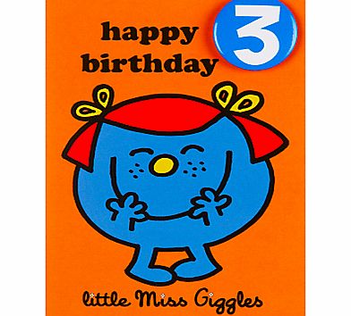 Little Miss Giggles Birthday Card, Age 3