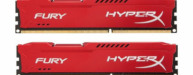 HyperX FURY Series 16 GB (2 x 8 GB) DDR3 1866 MHz CL10 DIMM Memory Module Kit - Red