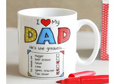 I Love My Dad Tick Mug