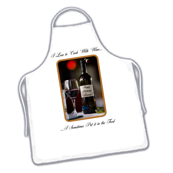 I Love To Cook With Wine Apron