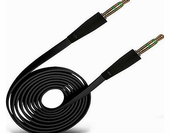 ( Black ) Sony Xperia Z3 Compact Premium Stylish 3.5mm Jack To Jack 1 Metre Flat Music AUX Auxiliary Audio Cable Lead by i-Tronixs