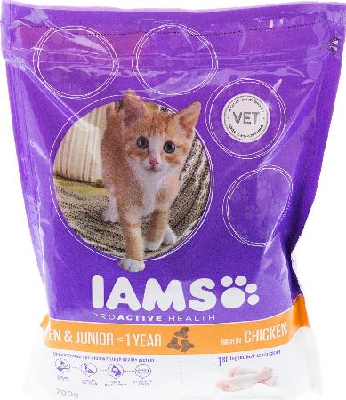 IAMS, 2102[^]0138500 Kitten and Junior Chicken Flavour 700g