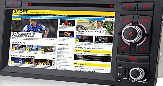 IAUCH 7 Inch Touch Screen HD WinCE 6.0 Car Stereo DVD Player Support GPS Navigation Bluetooth TV Function Steering Wheel Conltrol 3G Function WiFi Camera Input Sat Nav for Audi A4 S4 RS4 8E 8F B9 B7 S