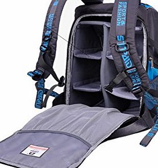 iBaste Photographers Backpack DSLR Camera Travel Backpack Waterproof Rucksack Bag For Canon Nikon (blue)