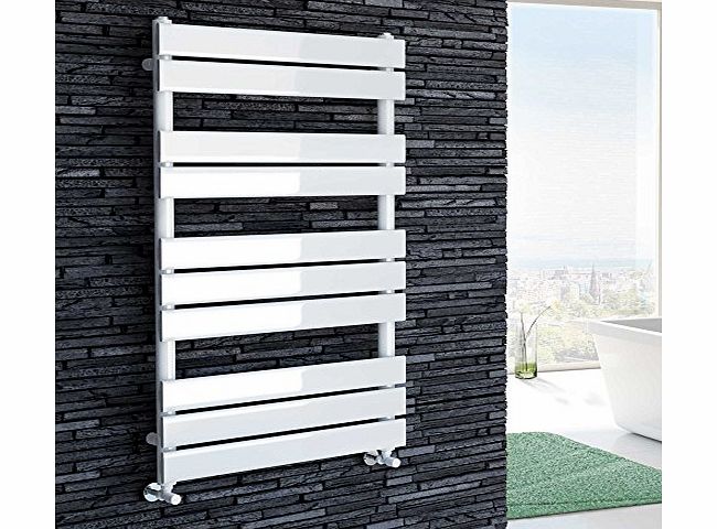 1000 x 600 mm Modern Heated Towel Rail White Flat Panel Bathroom Radiator
