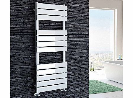 iBath 1200 x 450 mm Modern Heated Towel Rail White Flat Panel Bathroom Radiator