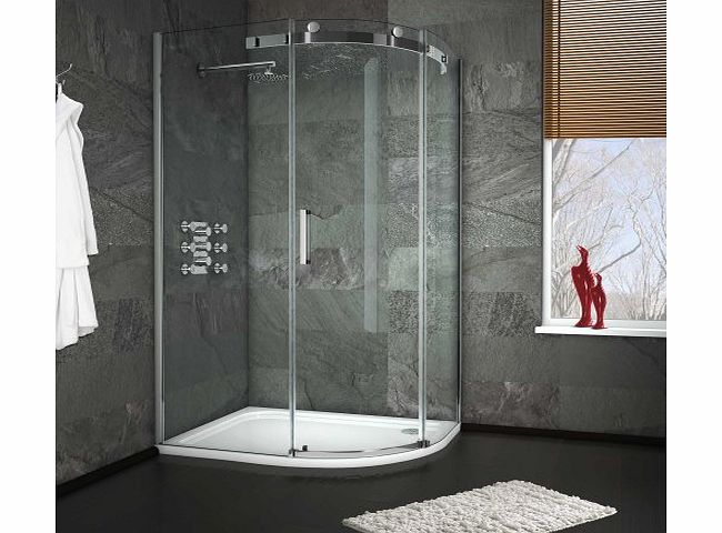 iBath 1200 x 900 mm Right Hand Offset Quadrant Easy Clean Shower Enclosure   Tray Set
