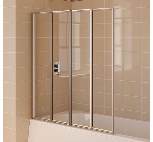 iBath 800mm Folding Bath Shower Glass Bathroom Screen