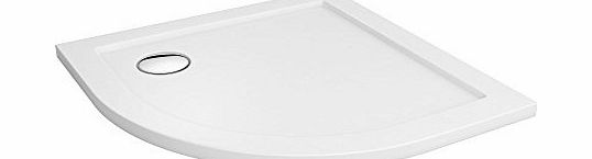 iBath Quadrant 800 x 800 mm Acrylic Slim Bathroom Shower Enclosure Tray   Waste