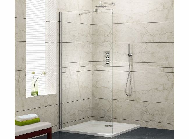 iBath Walk In Wet Room 1200mm Shower Enclosure Glass Screen   1200 x 800mm Stone Tray