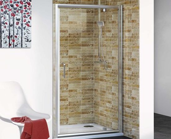 iBathUK 900 mm Modern Pivot Hinge Glass Cubicle Door Bathroom Alcove Shower Enclosure