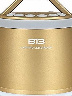 icase4u Brand New Outdoor Waterproof Bluetooth Speaker With LED Lamp Sport HIFI Wireless Portable Speakers MP3 FM TF Card Slot Hands-free Call Hiking Camping LED Lantern (gold)