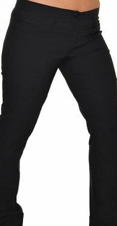 ICE (1415-1) School Office Stretch Straight Trousers with Pockets Black (14)