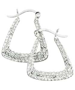 Ice Glitz Sterling Silver Crystal Handbag Creole Earrings