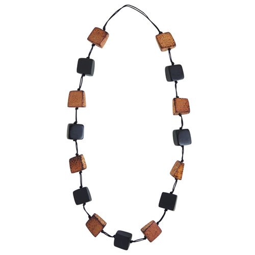 Burnt Wood Bead Necklace
