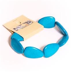 Icon Chunky Wood Bracelet - Turquoise