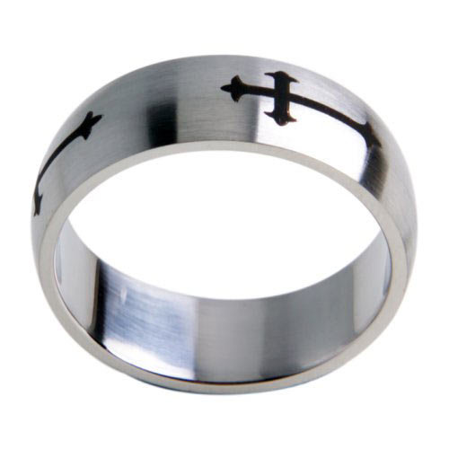 Crucifix Etched Ring