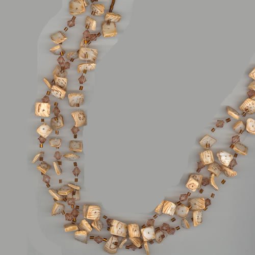 Icon Ladies Icon Shell Beaded Necklace Brown