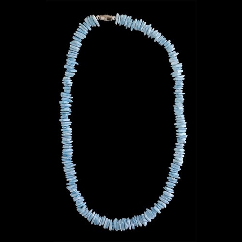 Ladies Icon Square Cut Shell Necklace Blue